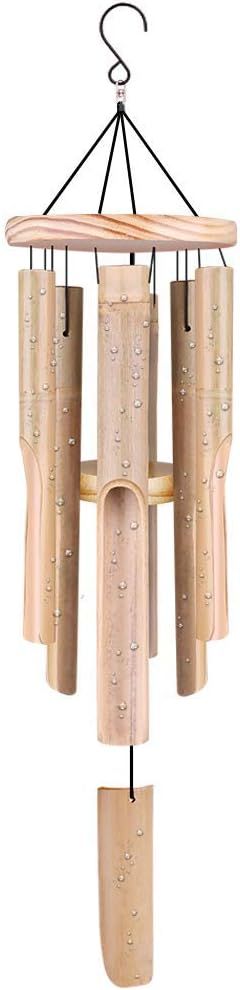 Remiawy Wind Chimes Outdoor, Bamboo Wind Chime with Natural Relaxing Soothing Sound, 6 Hand-Carve... | Amazon (US)