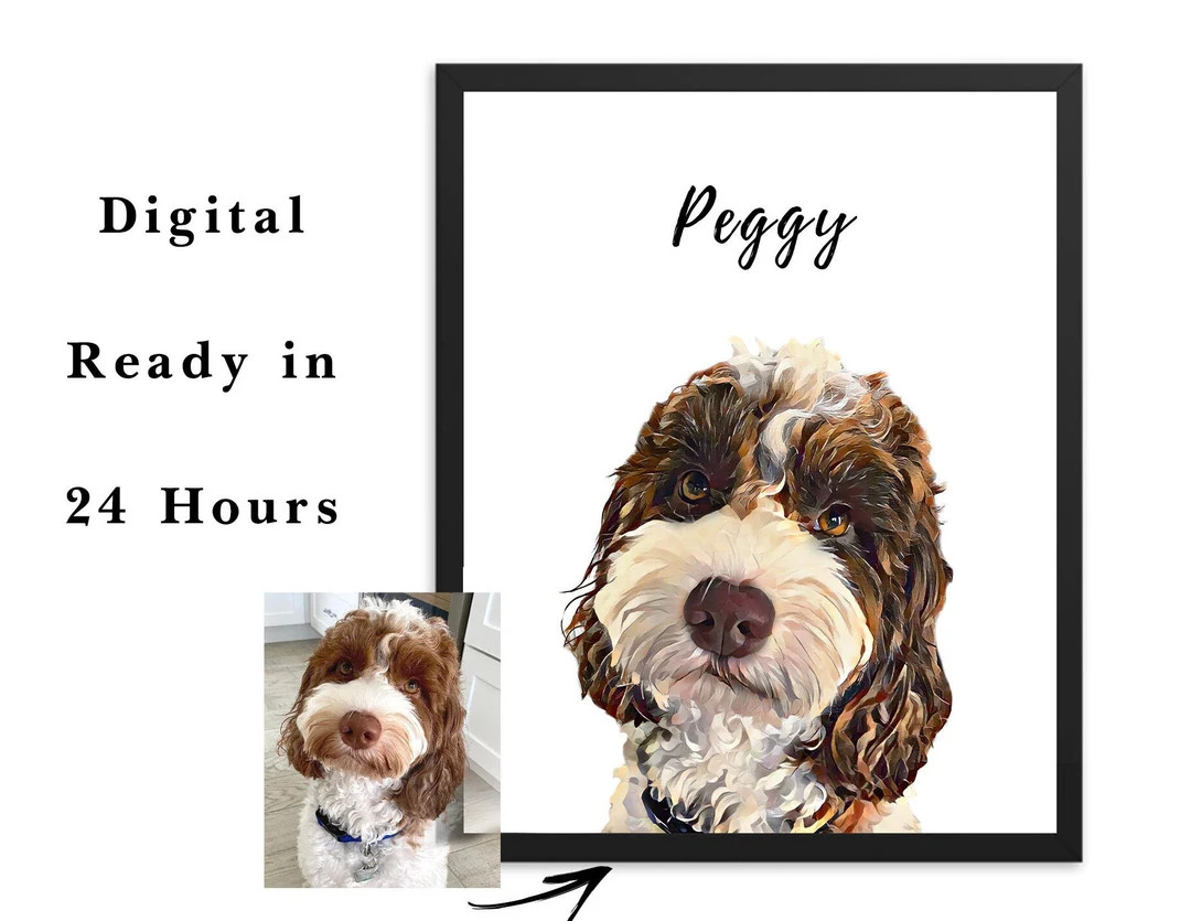 Pet Portrait for Mothers Day Gift Personalized Dog Print for - Etsy | Etsy (US)