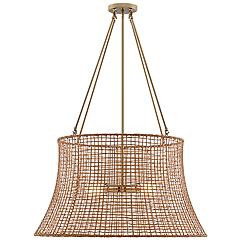 Longleaf 40"H Burnished Brass 4-Light Outdoor Hanging Light | www.lampsplus.com | Lamps Plus