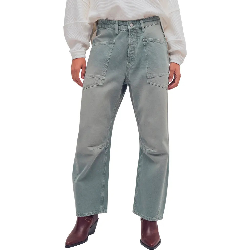 Free People We The Free Minimalist Moxie Barrel Jeans in Aloe at Nordstrom, Size 26 | Nordstrom