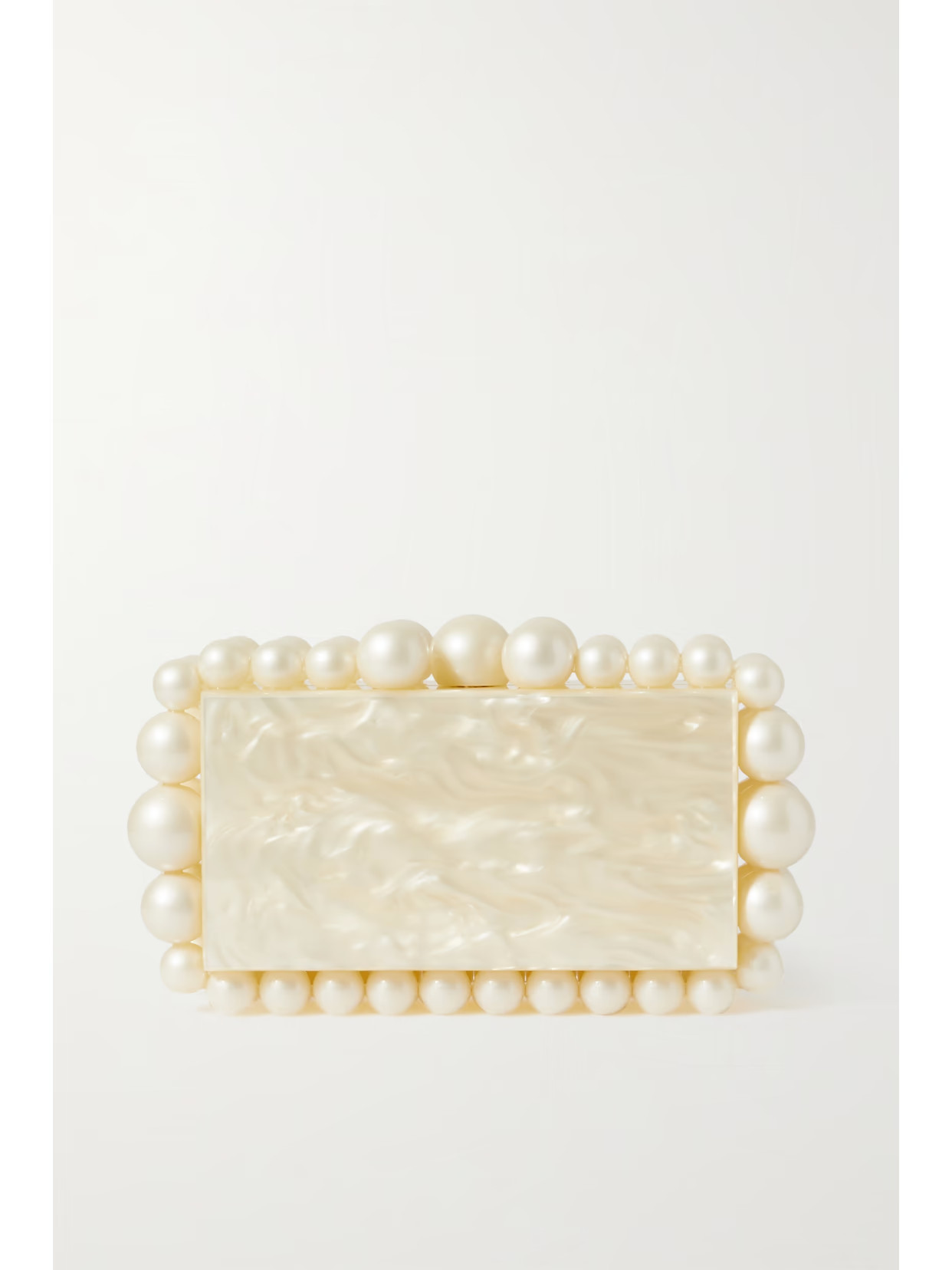 Cult Gaia - Eos Beaded Marbled Acrylic Clutch - Ivory | NET-A-PORTER (UK & EU)