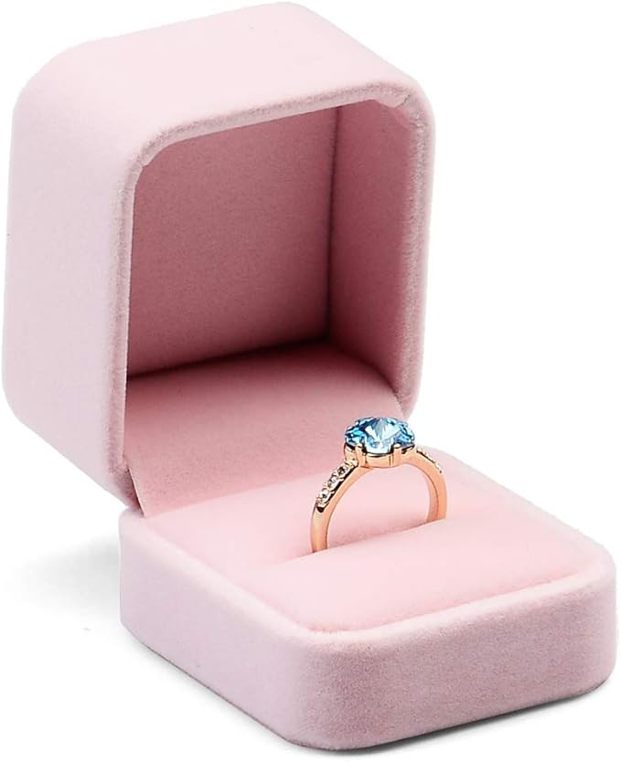 Oirlv Cute Velvet Ring Box Classical Ring Bearer Case Jewelry Gift Box for Engagement,Proposal,We... | Amazon (US)