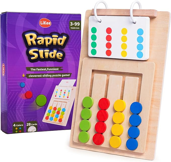 LiKee Slide Puzzle Color Sorting Matching Toys, Airplane Car Travel Busy Board for Toddler No-Los... | Amazon (US)