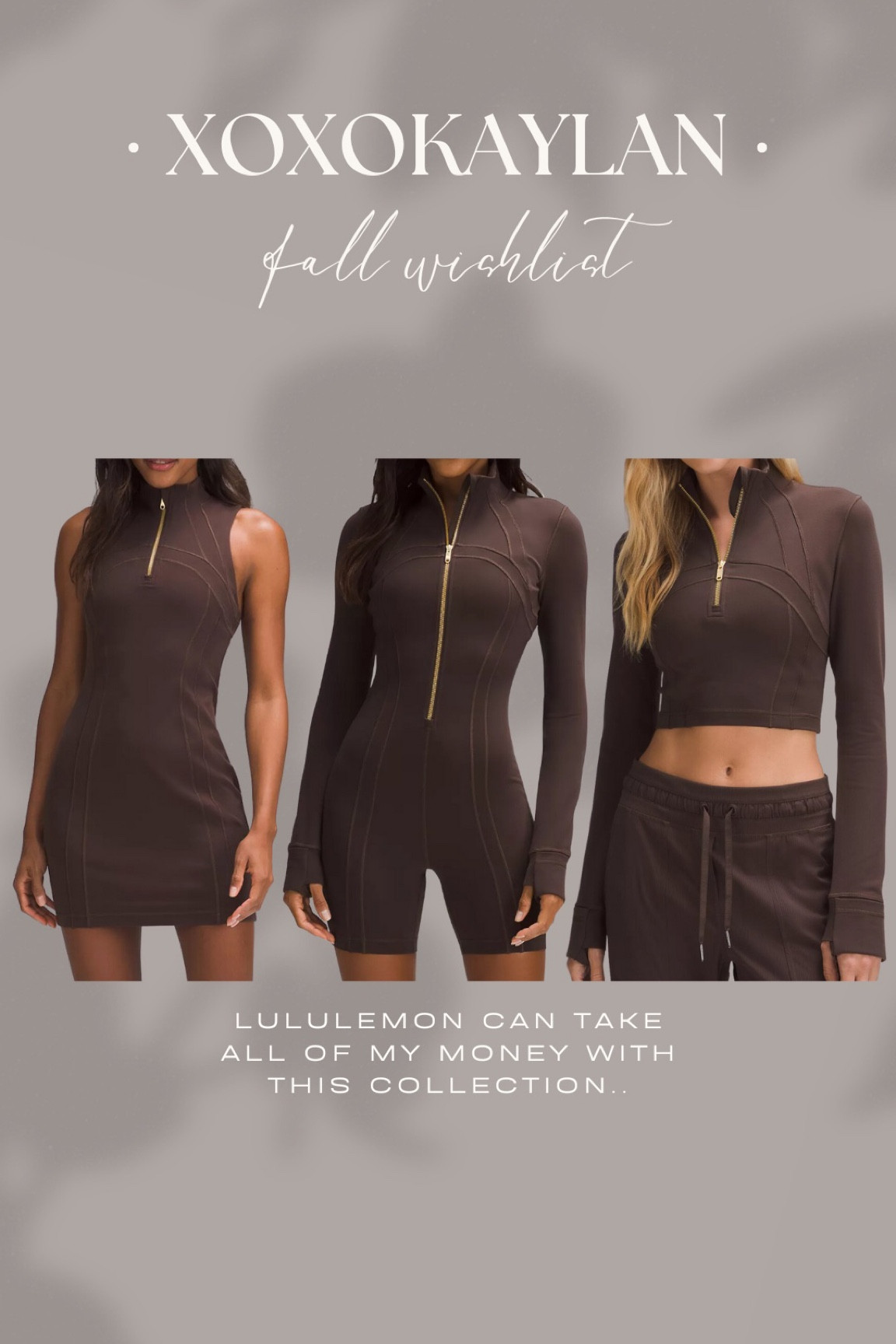 Dark Brown + Gold Lululemon Collection 🤎✨