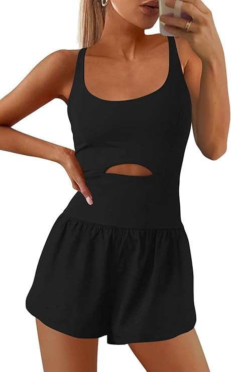 SENSERISE Womens Workout Rompers Athletic Romper Running Onesie One Piece Exercise Jumpsuits Gym ... | Amazon (US)