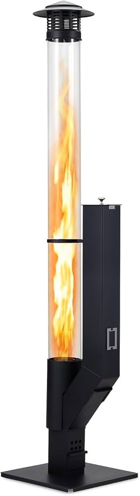 COWVIE 56 Inch Patio Wood Pellet Heater with Rain Cap & Viewing Window \u2013 Portable Pellet Fir... | Amazon (US)