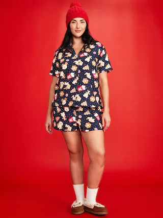 Old Navy x Disney Printed Flannel Pajama Short Set for Women | Old Navy (US)