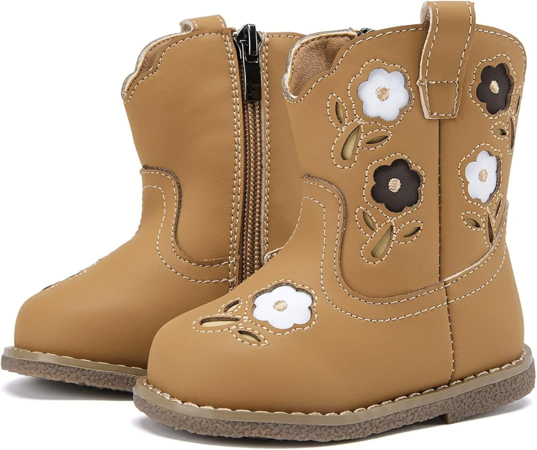 BMCiTYBM Baby Cowboy Cowgirl Boots Infant Western Boots Toddler Boys Girls Round Toe Riding Mid C... | Amazon (US)