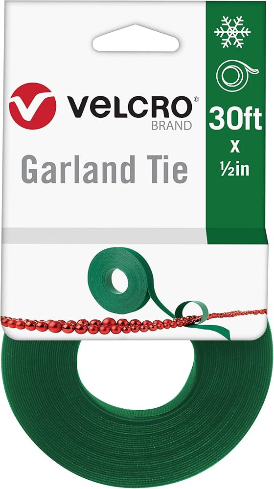 VELCRO Brand Holiday Garland Ties or Cable Straps | Hang Garlands, Lights or Wreath | for Baniste... | Amazon (US)
