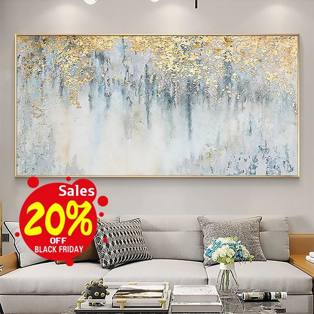 Abstract Gold Leaf Oil Painting on Canvas Original Modern - Etsy | Etsy (US)