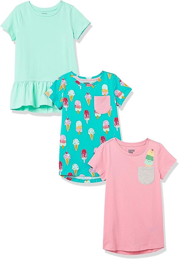 Spotted Zebra Girls' Short-Sleeve Tunic T-Shirts | Amazon (US)