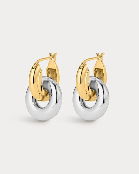 Two-Tone Interlock Hoops | Luv Aj