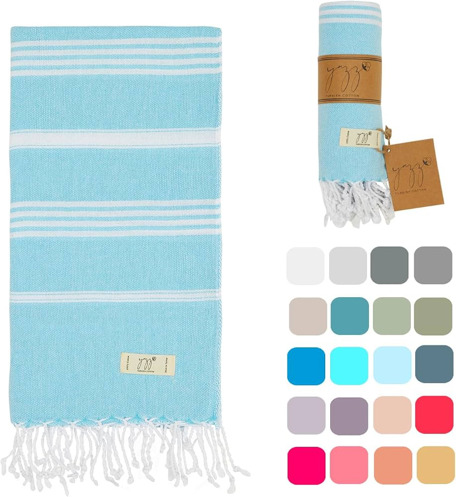 Turkish Beach Towel, 39x71 inch Oversized, Quick Dry, Lightweight, Compact, Sand Free, Peshtemal ... | Amazon (US)