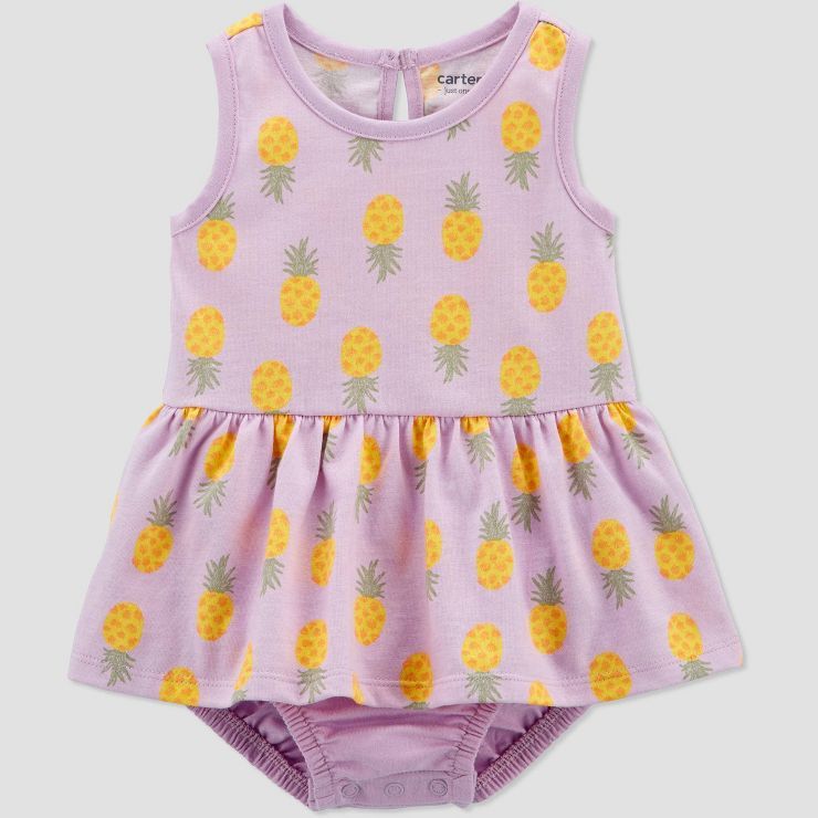 Carter's Just One You® Baby Girls' Pineapple Romper - Purple/Yellow | Target