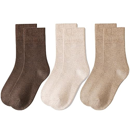 Lomitract Mini Crew Quarter Socks Women: Above Ankle High, Bamboo Long Dress Sock, Cotton Tall Sox, Mid Half Calf Length, Suit for Short Boot, Beige, Neutral, Brown | Amazon (US)
