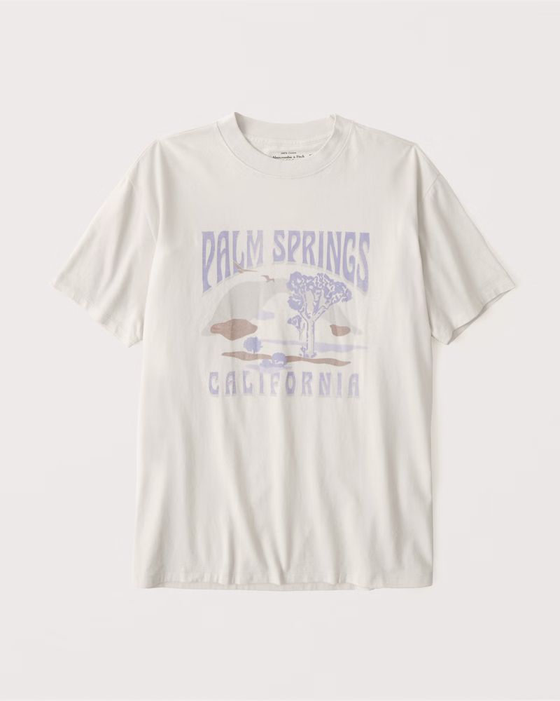 Oversized Boyfriend Palm Springs Graphic Tee | Abercrombie & Fitch (US)