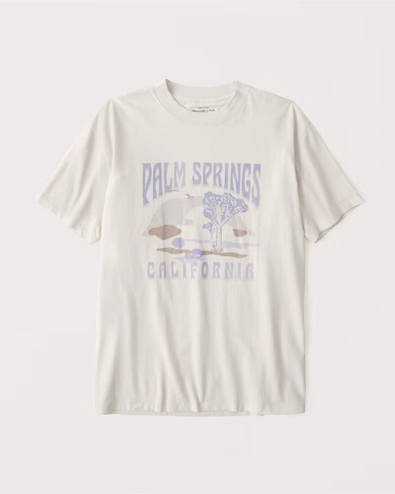 Oversized Boyfriend Palm Springs Graphic Tee | Abercrombie & Fitch (US)