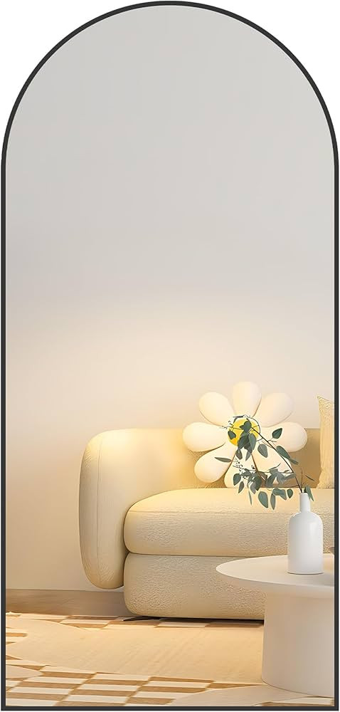 Full Length Mirrors, Full Body Mirror, 71"x32" Frame Floor Mirror Black Floor Mirror Frosted Meta... | Amazon (US)