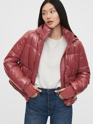 Upcycled Cropped Midweight Puffer Jacket | Gap (US)