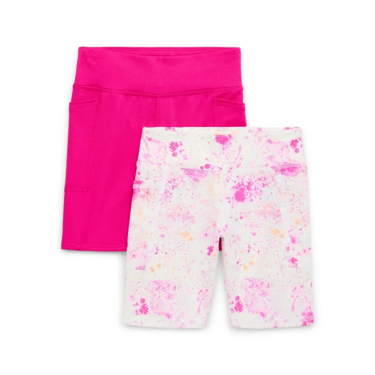 Athletic Works Girls Active Bike Short, 2 Pack, Sizes 4-18 & Plus | Walmart (US)