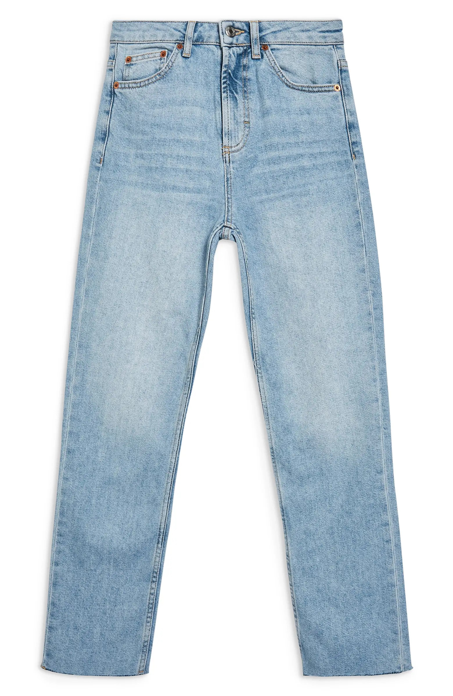 Raw Hem Crop Straight Leg Jeans | Nordstrom