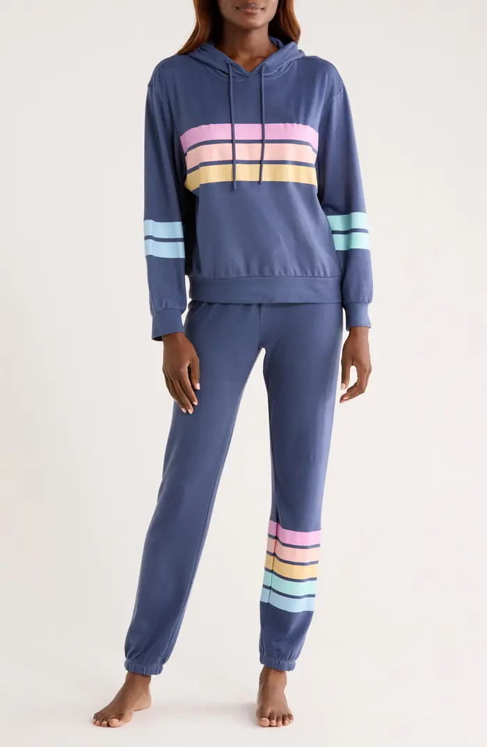 PJ Salvage Stripe Pajama Hoodie & Jogger Set | Nordstrom | Nordstrom