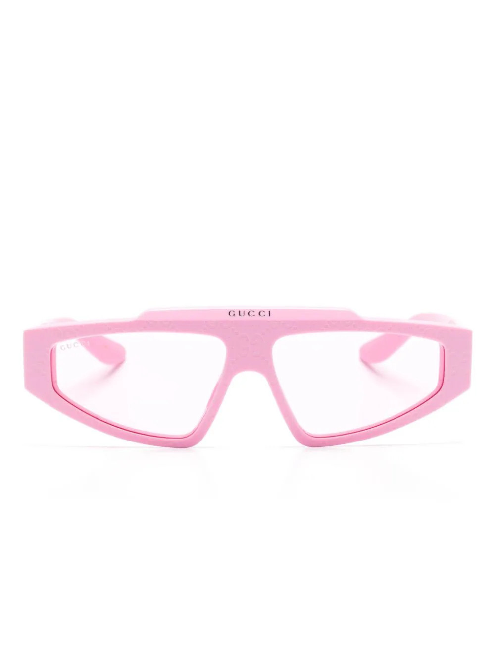 Gucci Eyewear GG Supreme rectangle-frame sunglasses - Pink | Farfetch Global