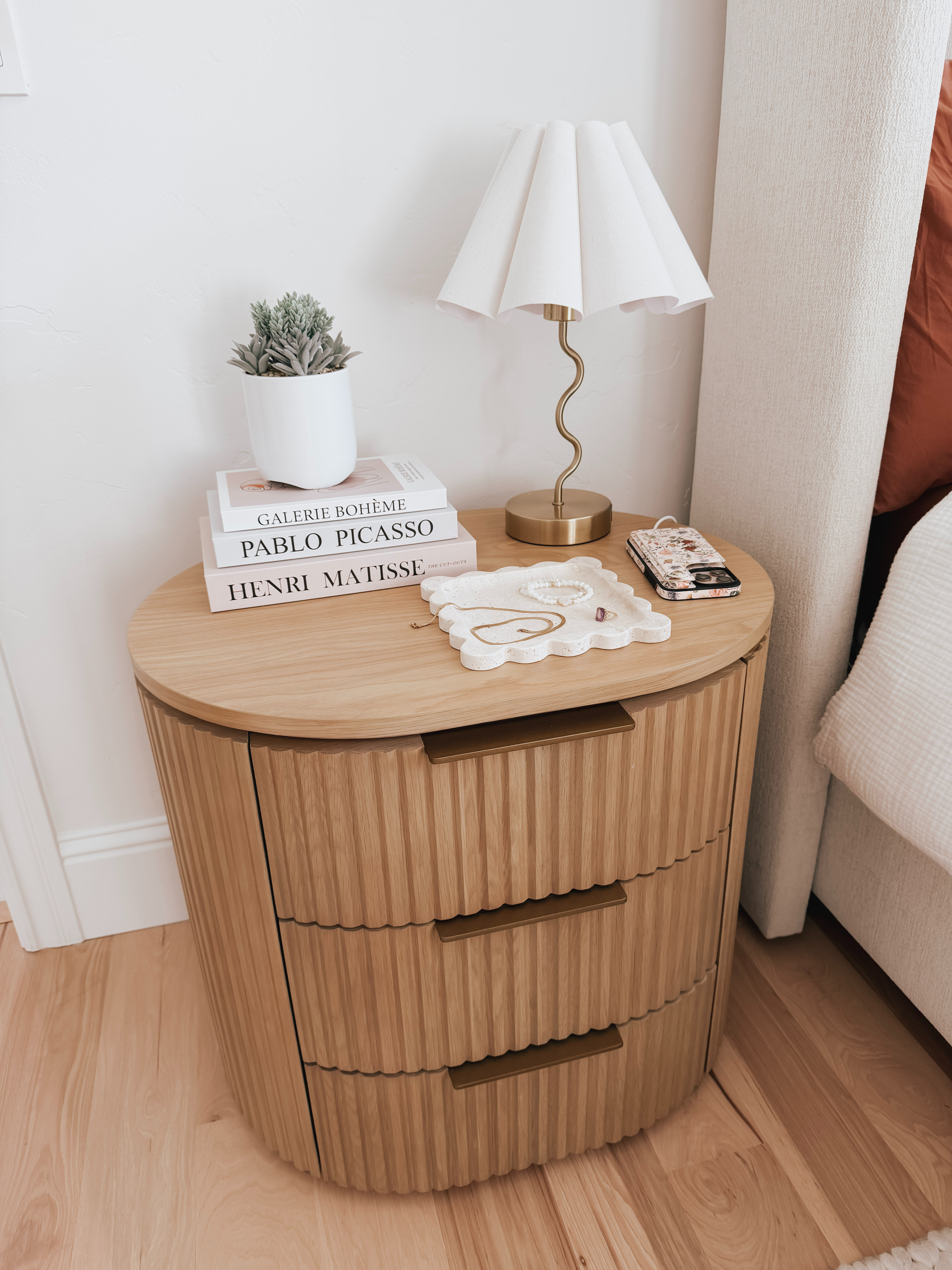 The perfectly organized nightstand is functional and aesthetically pleasing. The goal is a small, peaceful space that has everything you need from morning to night! Nothing cluttered and nothing distracting!  

 #LTKHome