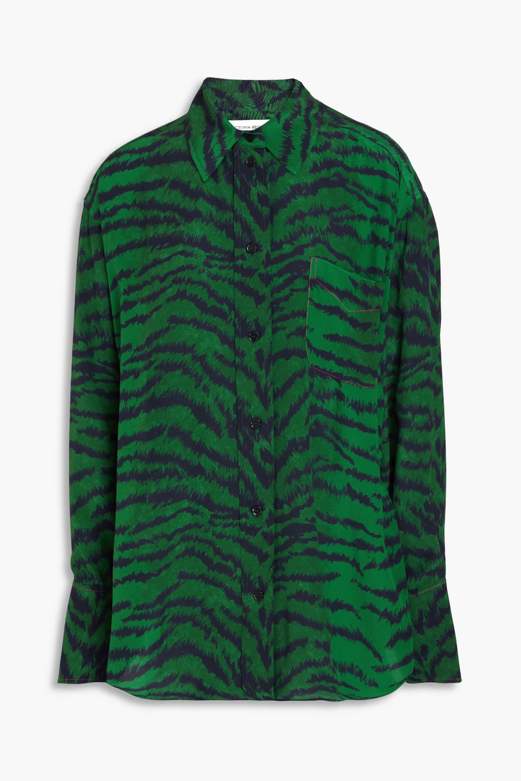 Tiger-print silk crepe de chine shirt | The Outnet (US and CA)