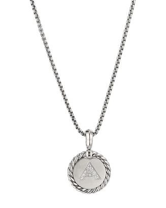 Sterling Silver Cable Collectibles Initial Charm Necklace with Diamonds, 18" | Bloomingdale's (US)
