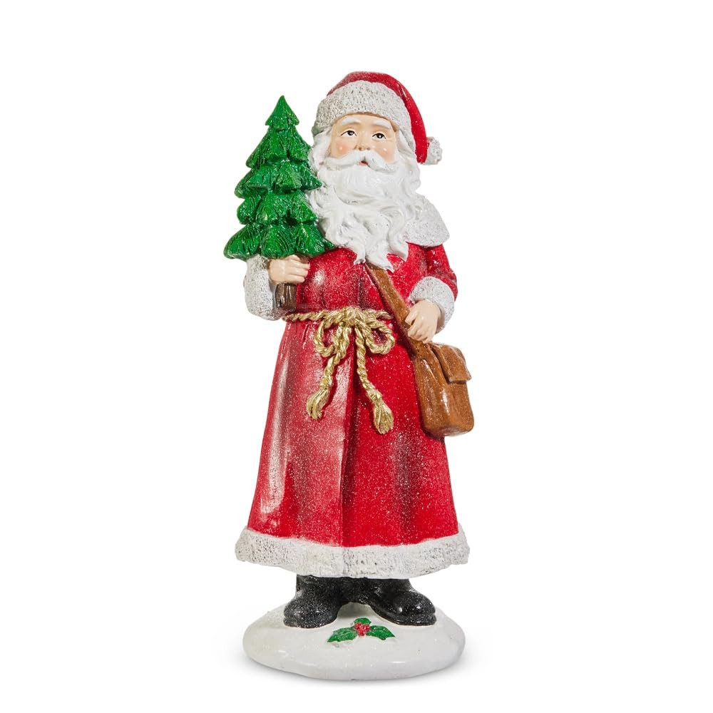 RAZ Imports 12 Inch Classic Santa Holding Christmas Tree and Gift Bag | Amazon (US)