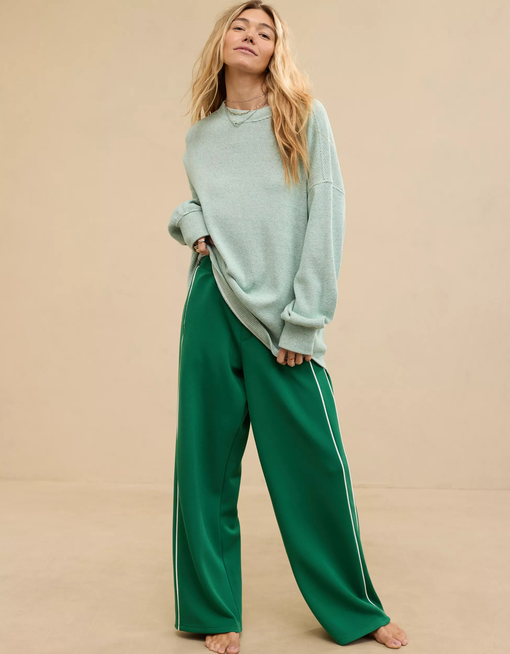 Aerie Getaway Waffle Sweatshirt | American Eagle Outfitters (US & CA)