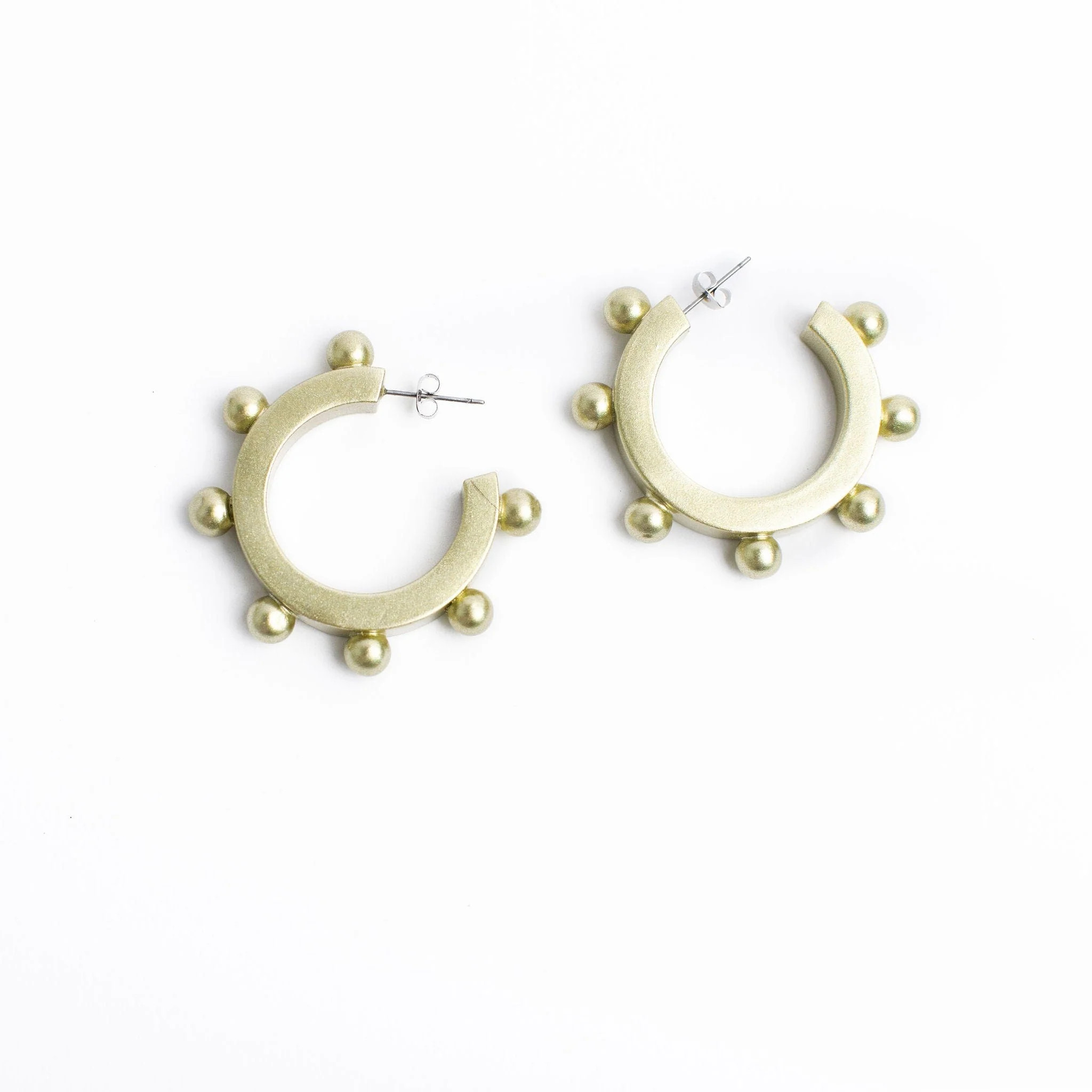 Gold Metallic Bead Hoops | Sunshine Tienda
