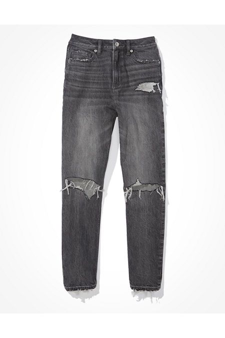 AE Ripped Mom Jean Women's Smoked Gray 8 X-Short | American Eagle Outfitters (US & CA)