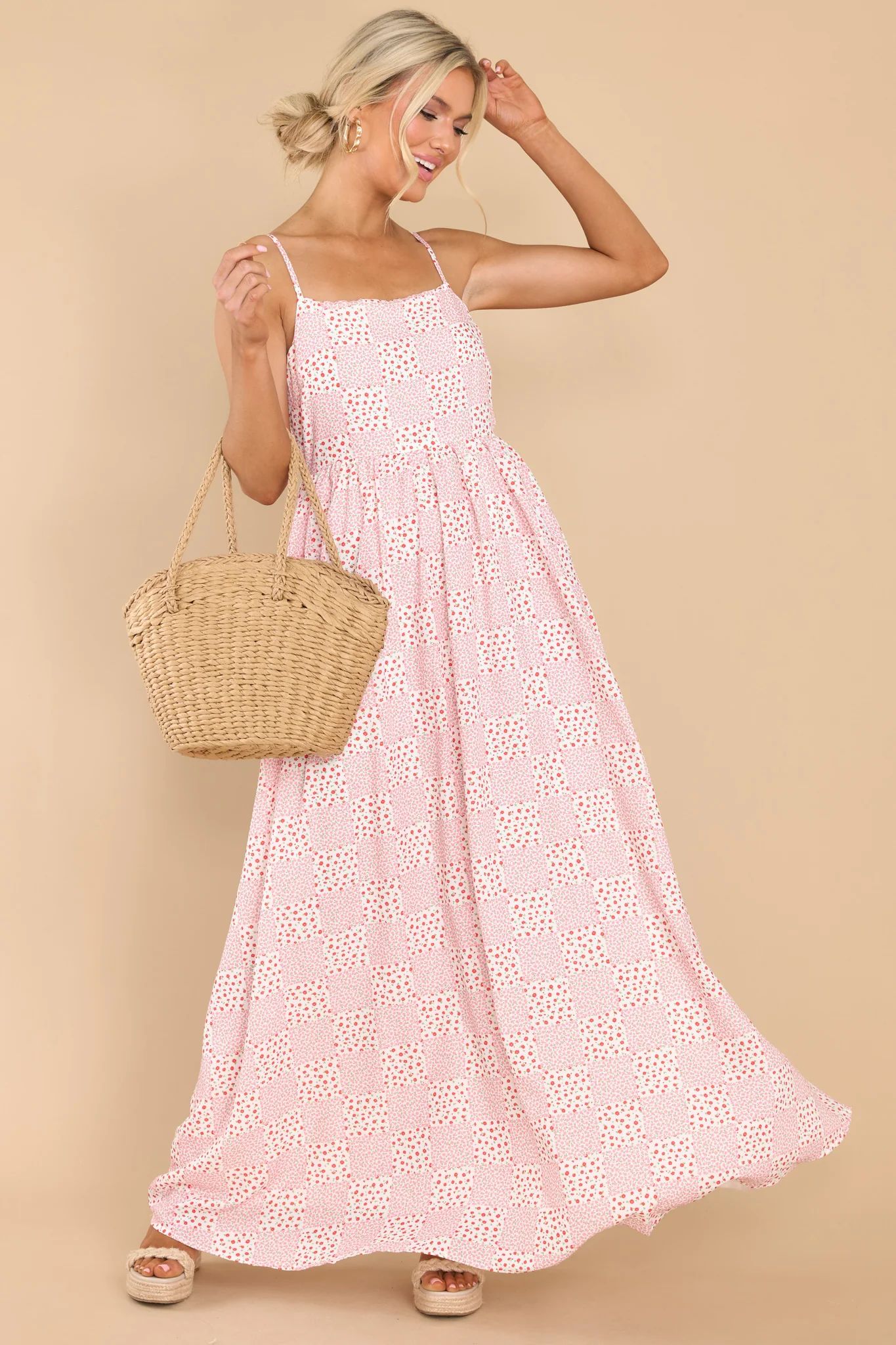 Sweet Strides Pink Multi Floral Print Dress | Red Dress 