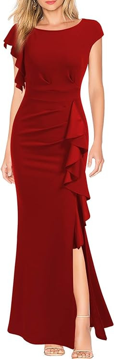 WOOSEA Women's Split Bodycon Mermaid Evening Cocktail Long Dress | Amazon (US)