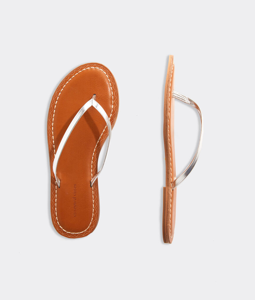 Skinny Strap Patent Leather Flip Flops | vineyard vines