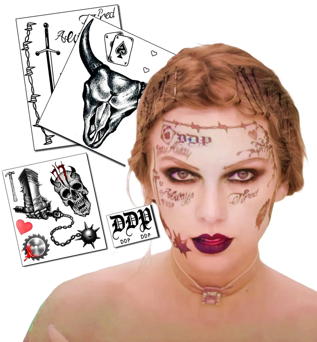 Taylor Malone Temporary Tattoo Pack Over 19 Tats in Total Perfect for Halloween Costume, Concert ... | Etsy (US)