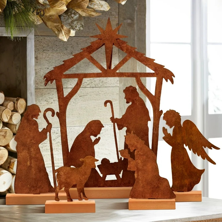 Ayieyill Christmas Tabletop Decorations Indoor 5pcs Nativity Scene Christmas Decor Xmas Decoratio... | Walmart (US)