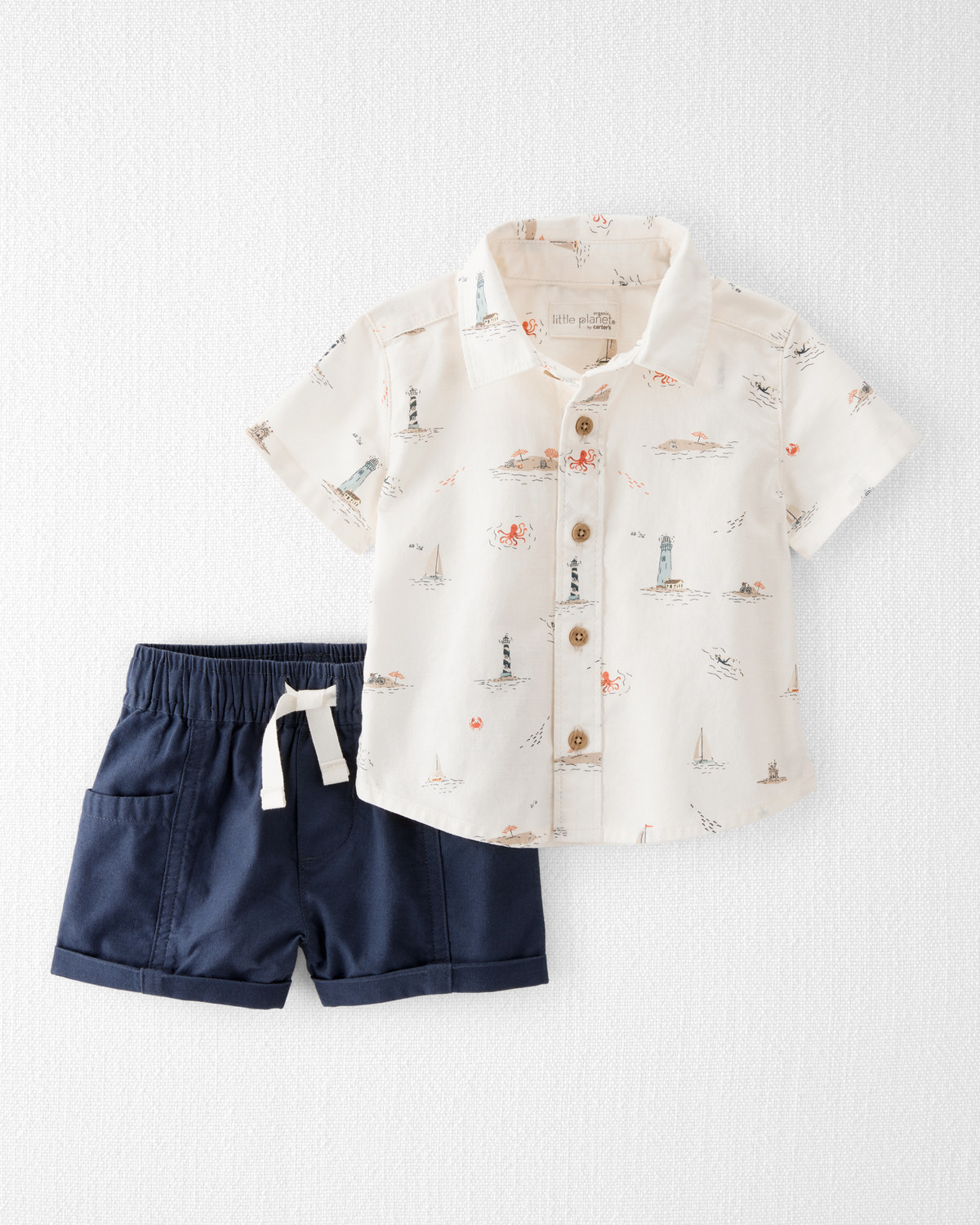 Baby 2-Piece Set Made with Organic Cotton in Coastal Vacation Print - Little Planet | Carter's | Carter's Inc