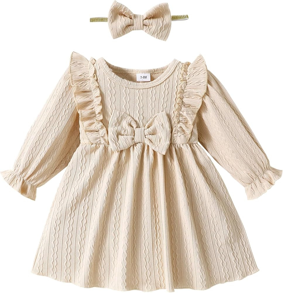 Mioglrie Baby Girl Dress Toddler Girls' Dresses 3 6 9 12 18 24 Months 2t 3t Girls Clothes Fall Wi... | Amazon (US)