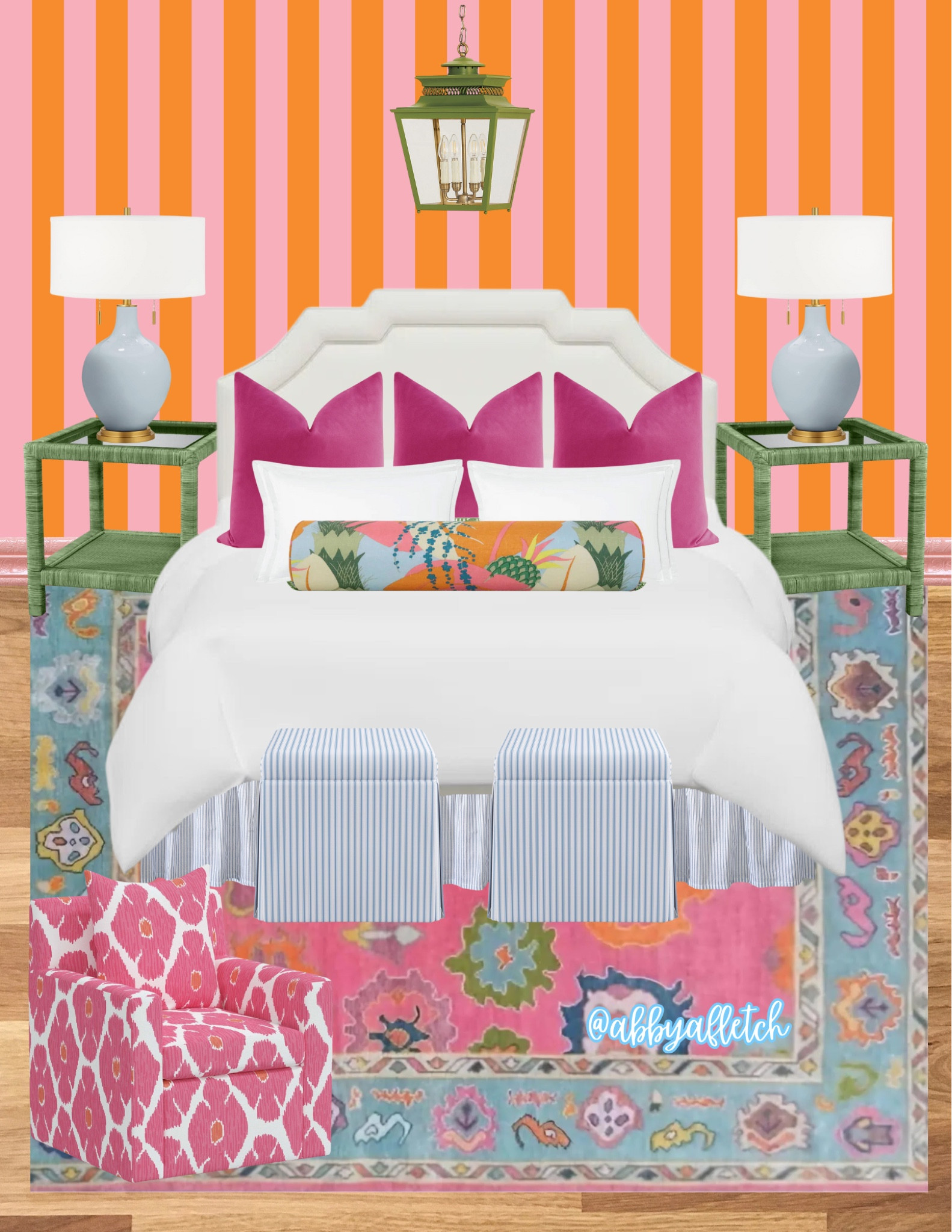 bold pink💕 and orange🧡 girl’s room!! loving all the stripes and bold patterns! perfect for a dorm, apartment, or teen room🛍️

#LTKKids #LTKHome