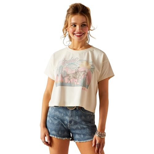 ARIAT Women's Rodeo Bound T-Shirt, Pristine, XX-Large | Amazon (US)