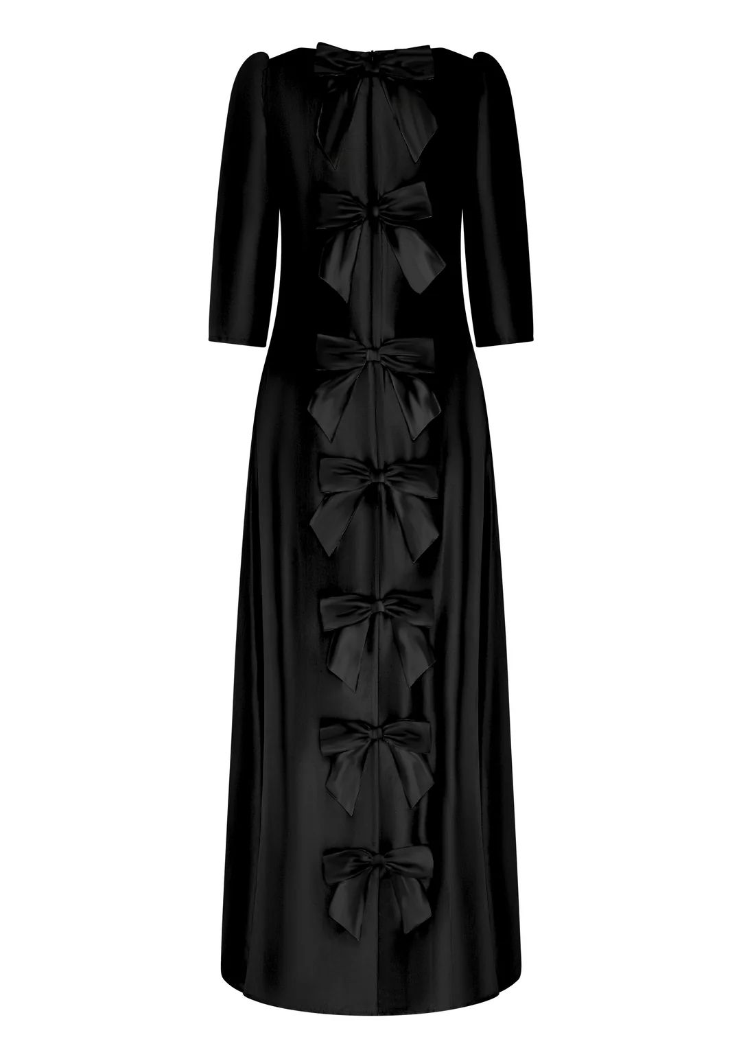 Noa Black Bow Back Maxi Dress | Olivia Rubin