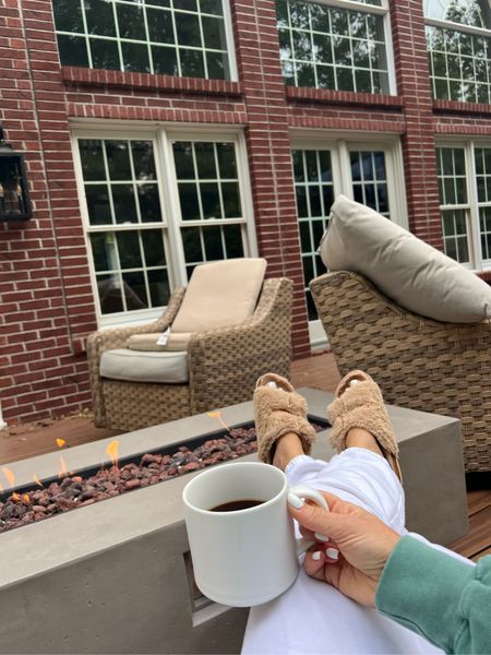 Fall patio weather. This fire pit has been a great one over the last year. My slippers are currently on Deal. I wear them daily  

#LTKstyletip #LTKSeasonal #LTKsalealert