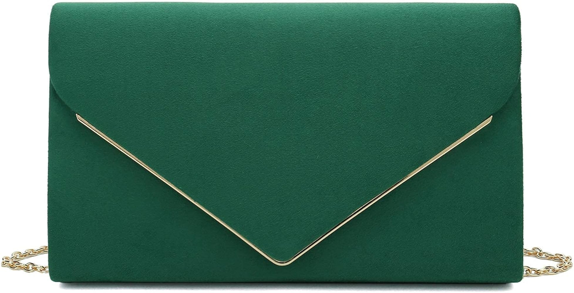 CHARMING TAILOR Faux Suede Clutch Bag Elegant Metal Binding Evening Purse for Wedding/Prom/Black-... | Amazon (US)