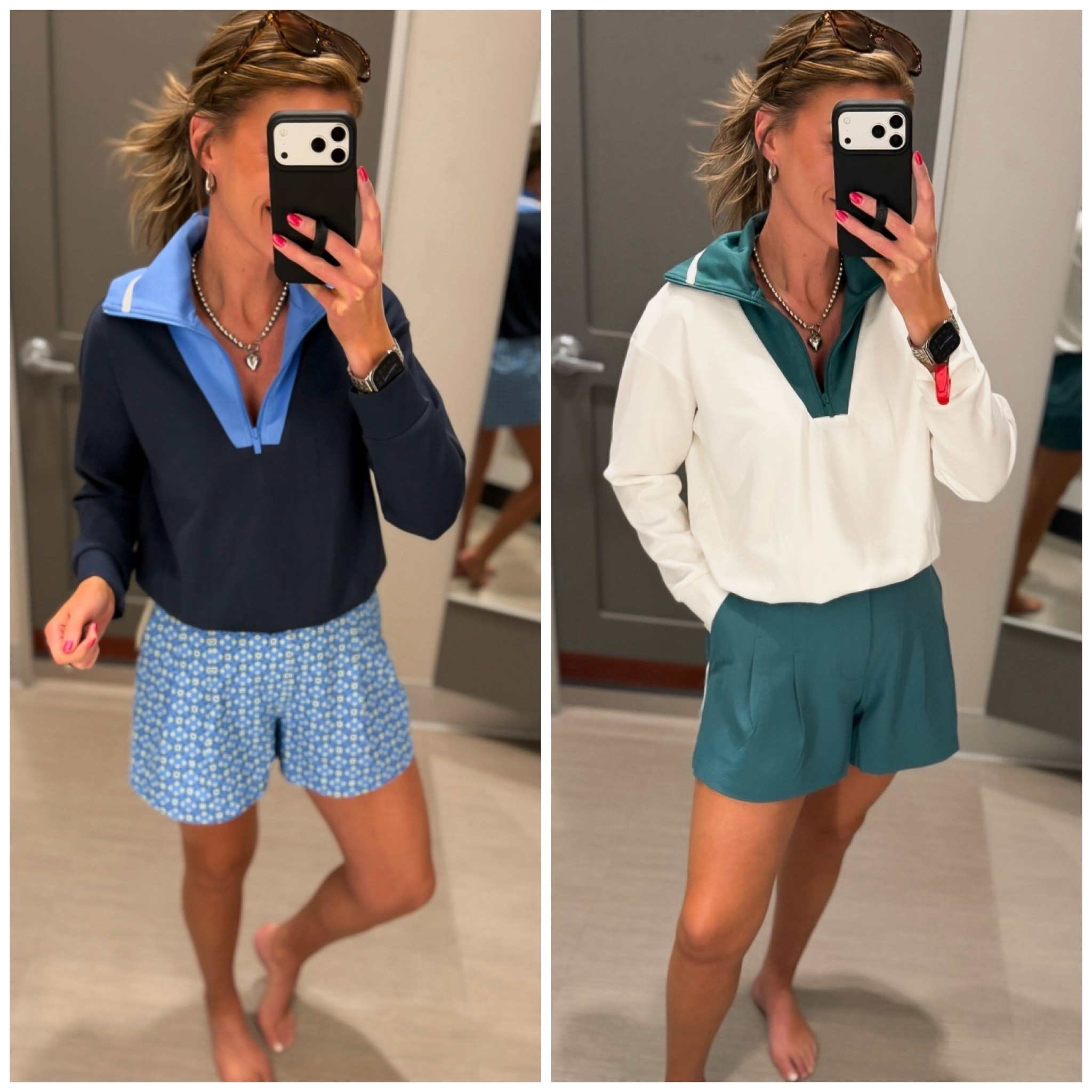 Omg!! These new bubble hem pullovers and golf shorts are a match made in heaven, and BOTH currently 50% off. 
Pullover/ small 
Shorts/ sized down to small

#LTKActive #LTKmomlife #LTKSeasonal