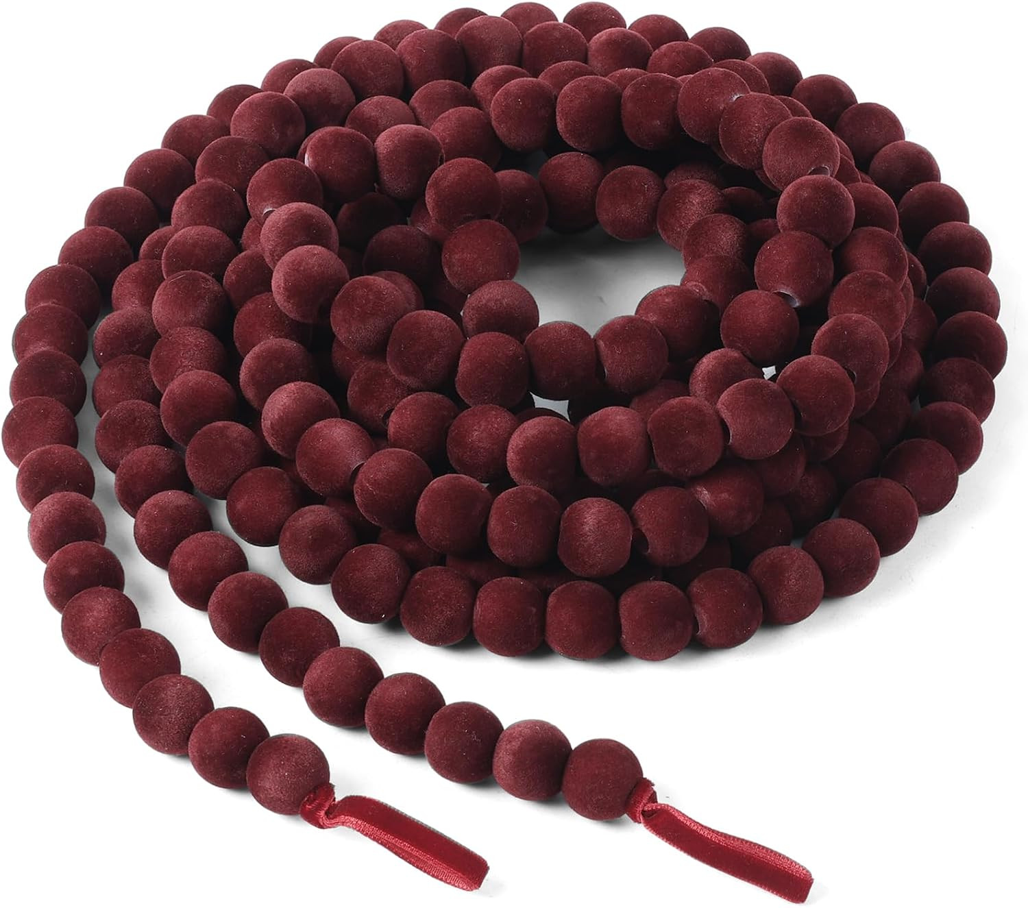 ZenNex 12FT Christmas Velvet Bead Garland,Vintage Xmas Garland Dark Red | Amazon (US)