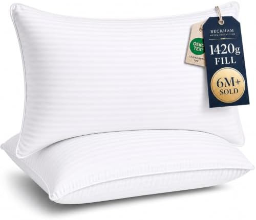 Beckham Hotel Collection Bed Pillows King Size Set of 2 - Down Alternative Pillow for Back, Stoma... | Amazon (US)