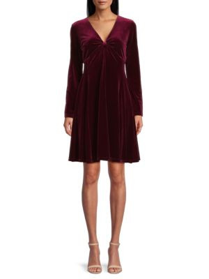 Velvet Fit & Flare Mini Dress | Saks Fifth Avenue OFF 5TH